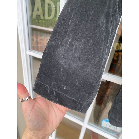 Helium London Black 100% Leather Jacket Collared Belted Full-Zip Coat, Sz Medium - Picture 5 of 13